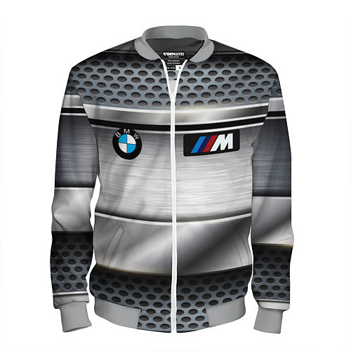 Мужской бомбер BMW metal texture / 3D-Меланж – фото 1