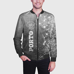 Бомбер мужской Porto - grey gradient по-вертикали, цвет: 3D-черный — фото 2
