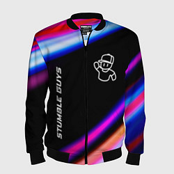 Бомбер мужской Stumble Guys speed game lights, цвет: 3D-черный