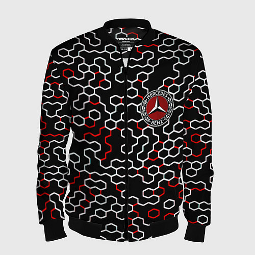 Мужской бомбер Mercedes benz броня текстура / 3D-Черный – фото 1