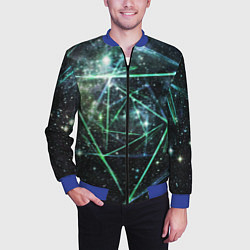 Бомбер мужской Космические линии звезды, цвет: 3D-синий — фото 2