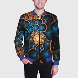 Бомбер мужской Оптическая абстракция круги, цвет: 3D-синий — фото 2