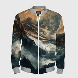 Бомбер мужской Иллюстрация хаоса в грубом стиле, цвет: 3D-меланж