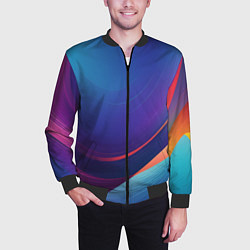 Бомбер мужской Красивый градиент абстракция, цвет: 3D-черный — фото 2