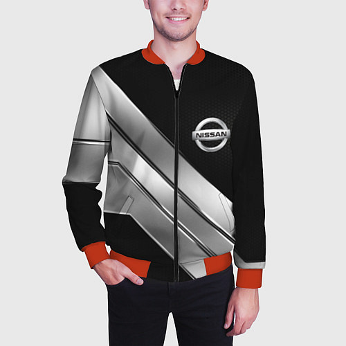 Мужской бомбер Nissan metal steel auto / 3D-Красный – фото 3