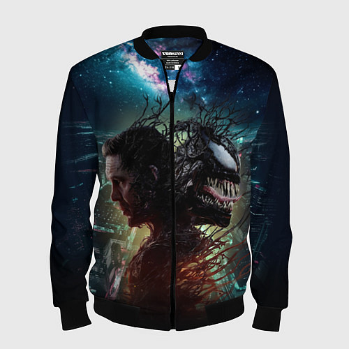 Мужской бомбер Веном и Эдди / 3D-Черный – фото 1