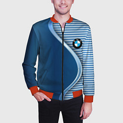 Бомбер мужской BMW текстура, цвет: 3D-красный — фото 2