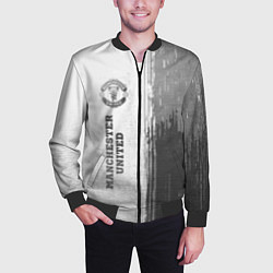 Бомбер мужской Manchester United - white gradient по-вертикали, цвет: 3D-черный — фото 2