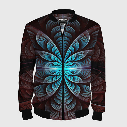 Мужской бомбер Оптический узор психоделика / 3D-Черный – фото 1
