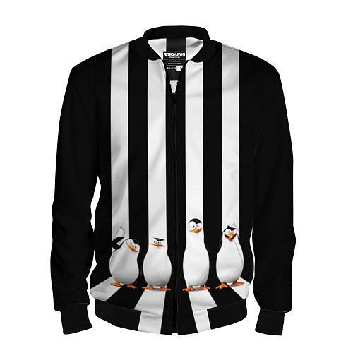Мужской бомбер Четыре пингвина / 3D-Черный – фото 1