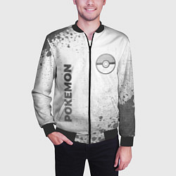 Бомбер мужской Pokemon - white gradient вертикально, цвет: 3D-черный — фото 2