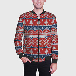 Бомбер мужской New year pattern, цвет: 3D-черный — фото 2