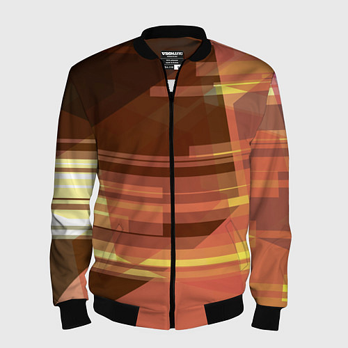 Мужской бомбер Оттенки заката / 3D-Черный – фото 1