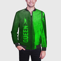 Бомбер мужской Queen - green gradient по-вертикали, цвет: 3D-черный — фото 2