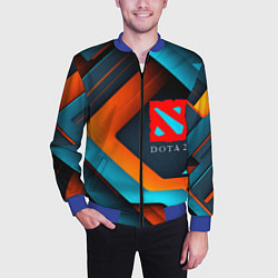 Бомбер мужской Dota 2 абстракция из линий, цвет: 3D-синий — фото 2