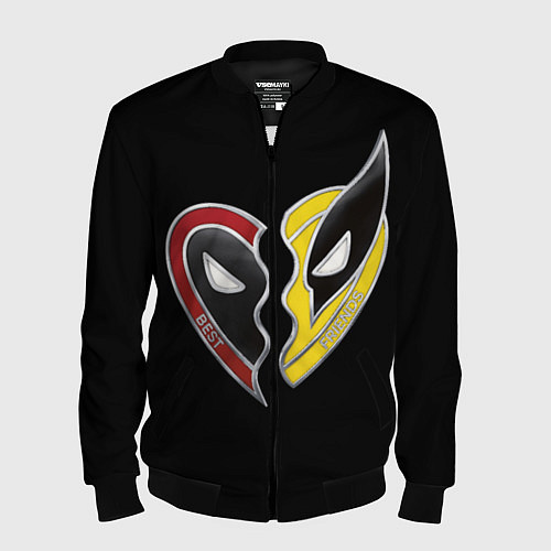Мужской бомбер Deadpool and Wolverine best friends / 3D-Черный – фото 1