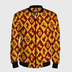 Бомбер мужской Гарри Поттер факультеты, цвет: 3D-черный