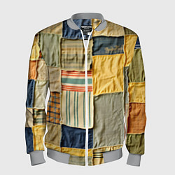 Бомбер мужской Пэчворк в желтых оттенках, цвет: 3D-меланж