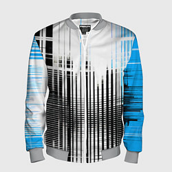 Бомбер мужской Сине-чёрный гранж на белом фоне, цвет: 3D-меланж