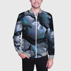 Бомбер мужской Жидкая субстанция серая, цвет: 3D-меланж — фото 2