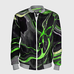 Бомбер мужской Зелёно-чёрный мрамор, цвет: 3D-меланж