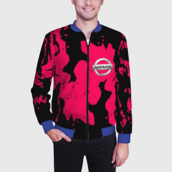 Бомбер мужской Nissan fire pink, цвет: 3D-синий — фото 2