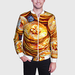 Бомбер мужской Блинчики, цвет: 3D-белый — фото 2