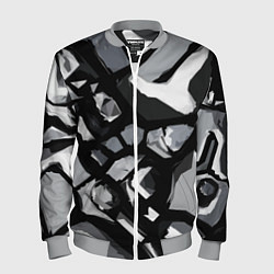 Бомбер мужской Чёрно-серая абстракция, цвет: 3D-меланж