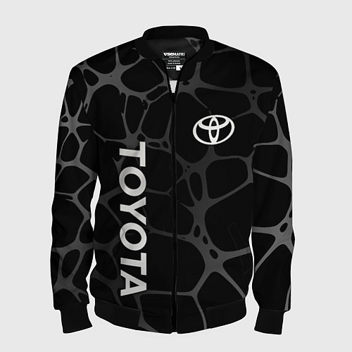 Мужской бомбер Toyota - монохромный аква / 3D-Черный – фото 1