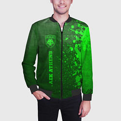 Бомбер мужской AEK Athens - green gradient по-вертикали, цвет: 3D-черный — фото 2