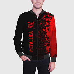 Бомбер мужской Metallica - red gradient по-вертикали, цвет: 3D-черный — фото 2