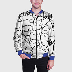 Бомбер мужской Doodle monsters, цвет: 3D-синий — фото 2