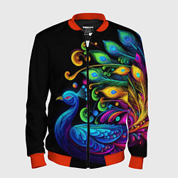 Бомбер мужской Neon peacock - art, цвет: 3D-красный