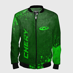 Мужской бомбер Chery - green gradient вертикально