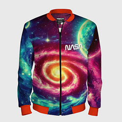 Бомбер мужской Spiral galaxy - neon glow, цвет: 3D-красный