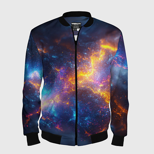 Мужской бомбер Космическая текстура фон / 3D-Черный – фото 1