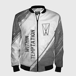 Бомбер мужской Within Temptation - white gradient вертикально, цвет: 3D-черный