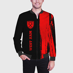 Бомбер мужской West Ham - red gradient по-вертикали, цвет: 3D-черный — фото 2