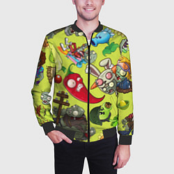 Бомбер мужской Растения против зомби с героями, цвет: 3D-черный — фото 2