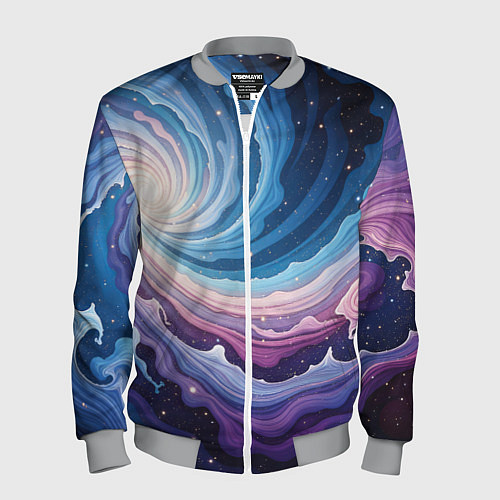 Мужской бомбер Космическая волна / 3D-Меланж – фото 1