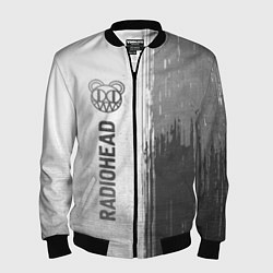 Бомбер мужской Radiohead - white gradient по-вертикали, цвет: 3D-черный