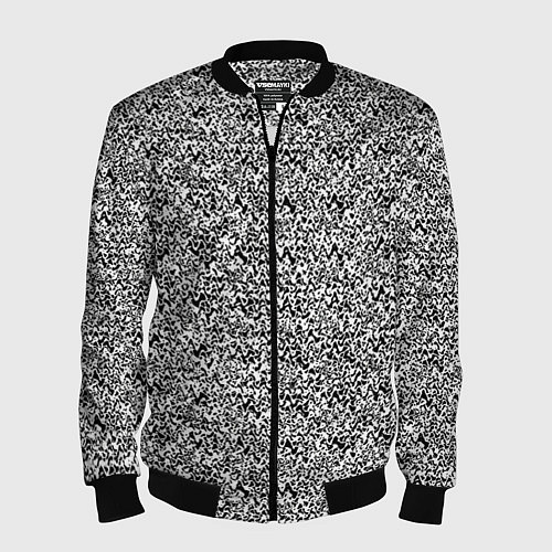 Мужской бомбер Чёрно-белый текстурный / 3D-Черный – фото 1