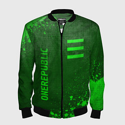 Мужской бомбер OneRepublic - green gradient вертикально