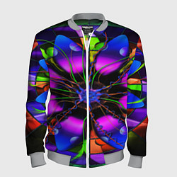 Бомбер мужской Неоновая психоделика лепестки, цвет: 3D-меланж