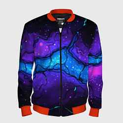 Бомбер мужской Синяя звездная полоса в плите текстура, цвет: 3D-красный