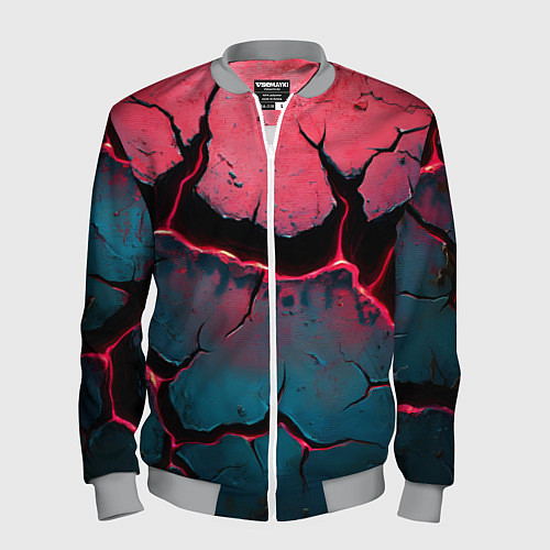 Мужской бомбер Объемные разломы текстура / 3D-Меланж – фото 1