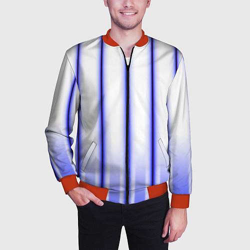 Мужской бомбер Striped suit / 3D-Красный – фото 3