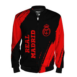 Бомбер мужской Real Madrid - red gradient вертикально, цвет: 3D-черный