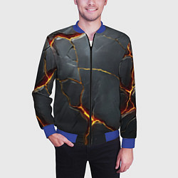 Бомбер мужской Серая текстура с золотым изломом, цвет: 3D-синий — фото 2