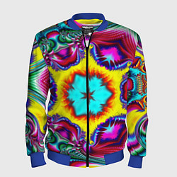 Бомбер мужской Абстракция узор фракталы, цвет: 3D-синий